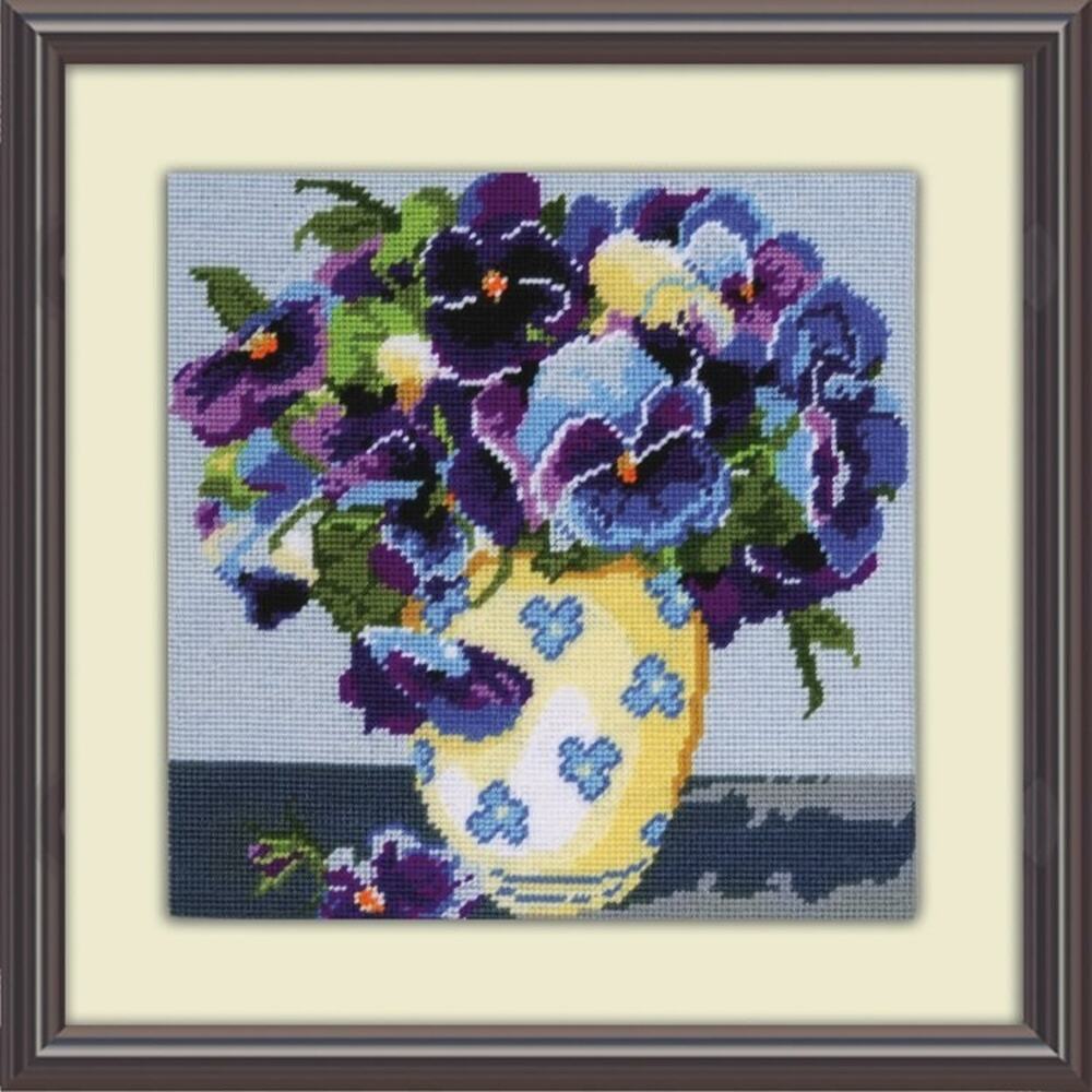 Design Works Crafts, 10" x 10" Needlepoint Kit, Pansies